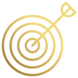 Alvo dourado com flecha no centro representando missão, precisão e compromisso ético na orientação jurídica sobre o BPC Loas.